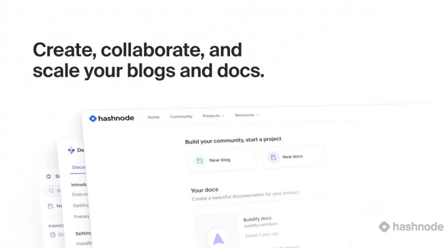 Hashnode — Build blogs and API docs for developers and teams.