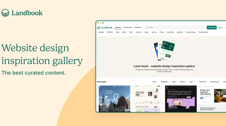 Landbook - website design inspiration gallery